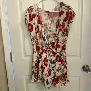 Floral V-Neck Women Romper